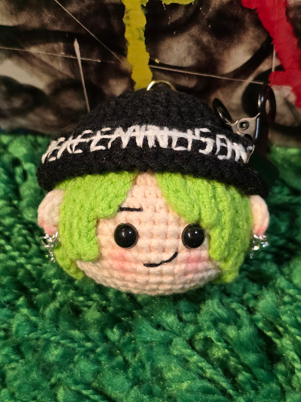 G-Dragon BigBang Green Hair Style K-pop Merchandise Handmade Crochet Doll
