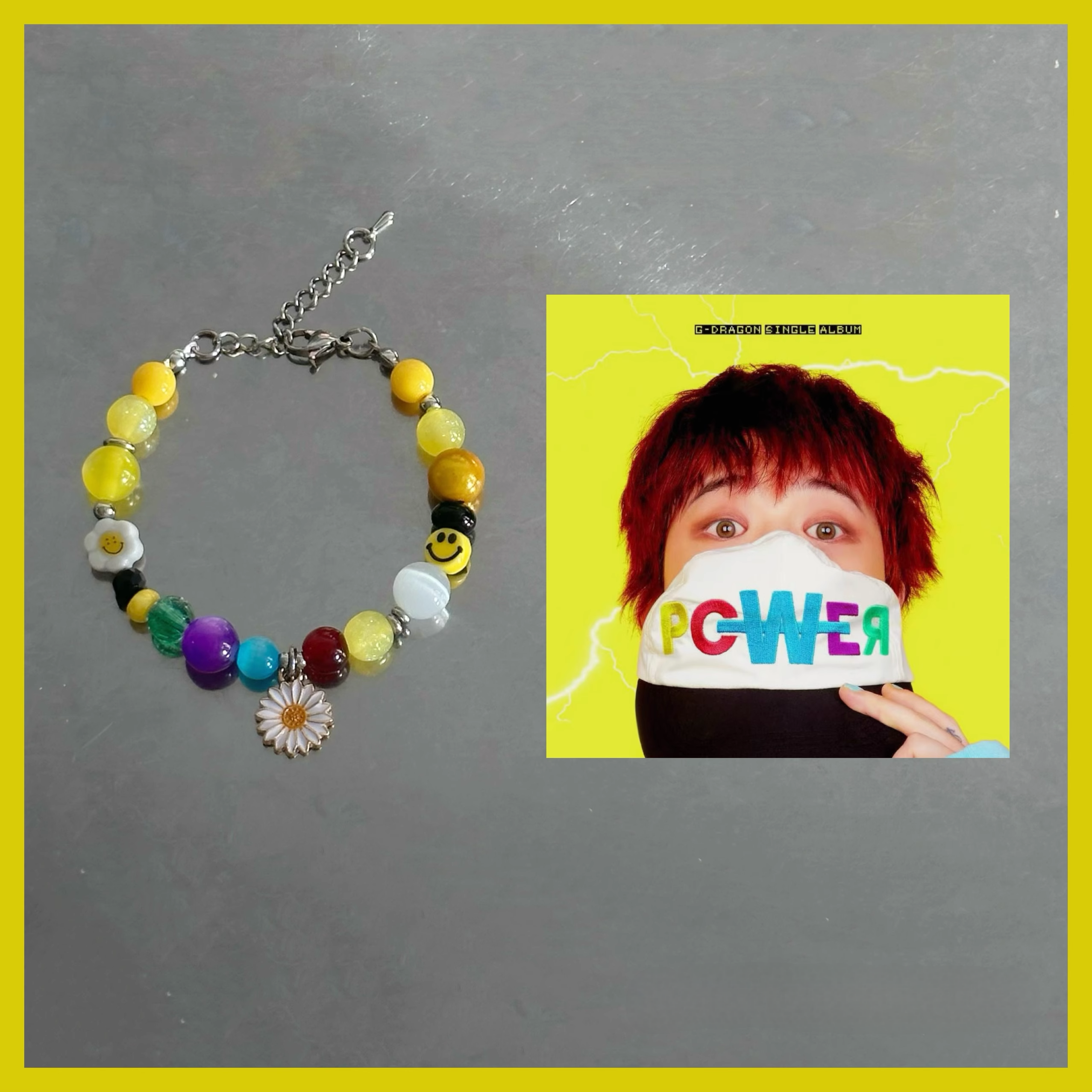 Handmade Daisy Smiley Rainbow Bracelet - POWER Album Concept