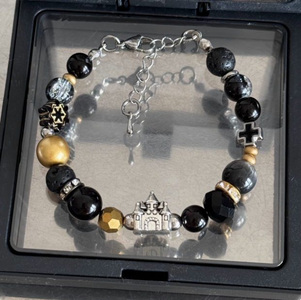 DIY Obsidian Metal Bracelet - Home Sweet Home Inspired Jewelry