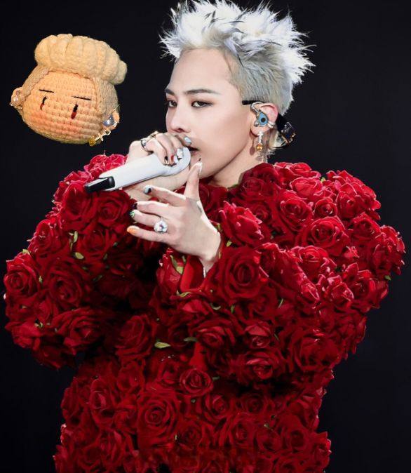 G-Dragon BigBang Red Rose Crown K-pop Merchandise Handmade Crochet - Übermensch Inspired