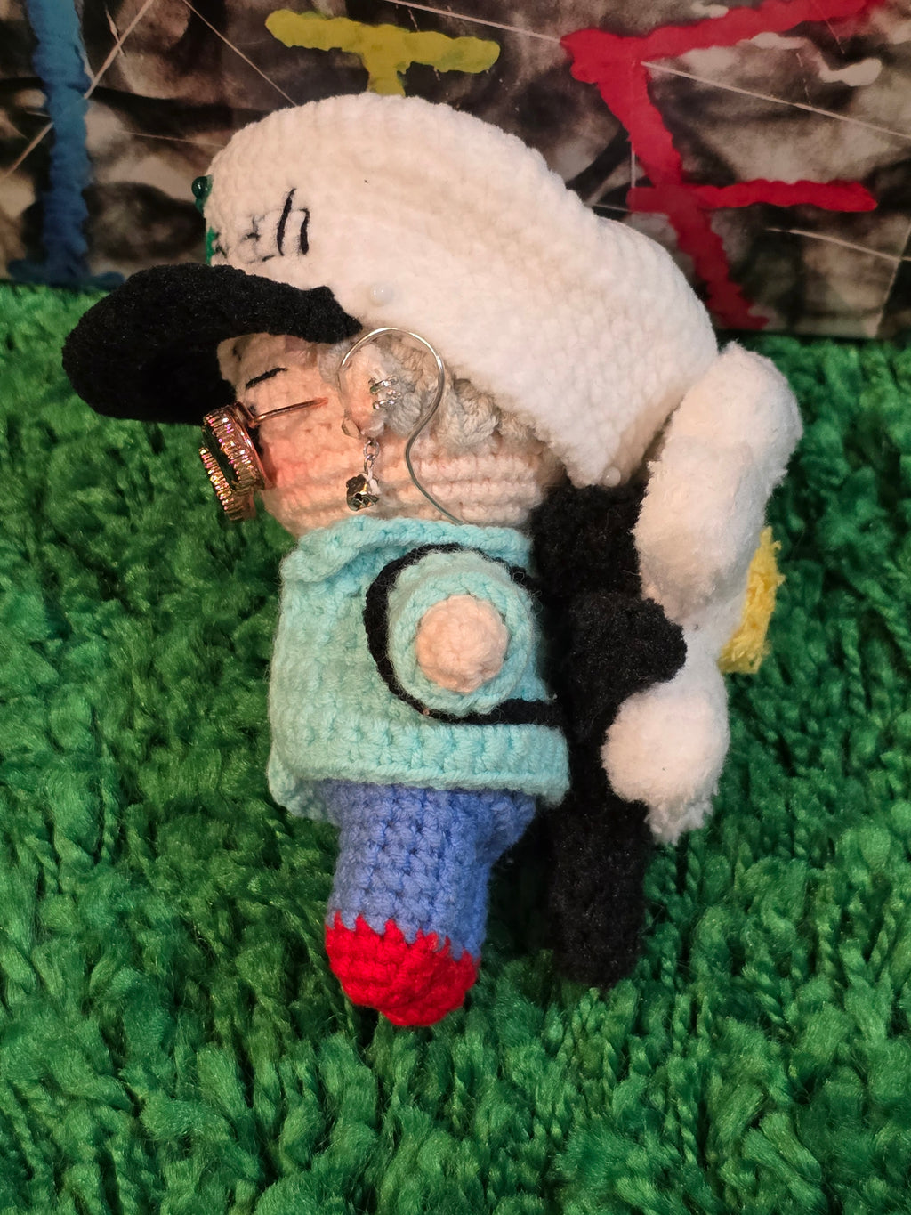 G-dragon Bigbang Mushroom Style K-pop Merchandise Handmade Full Body Crochet Doll