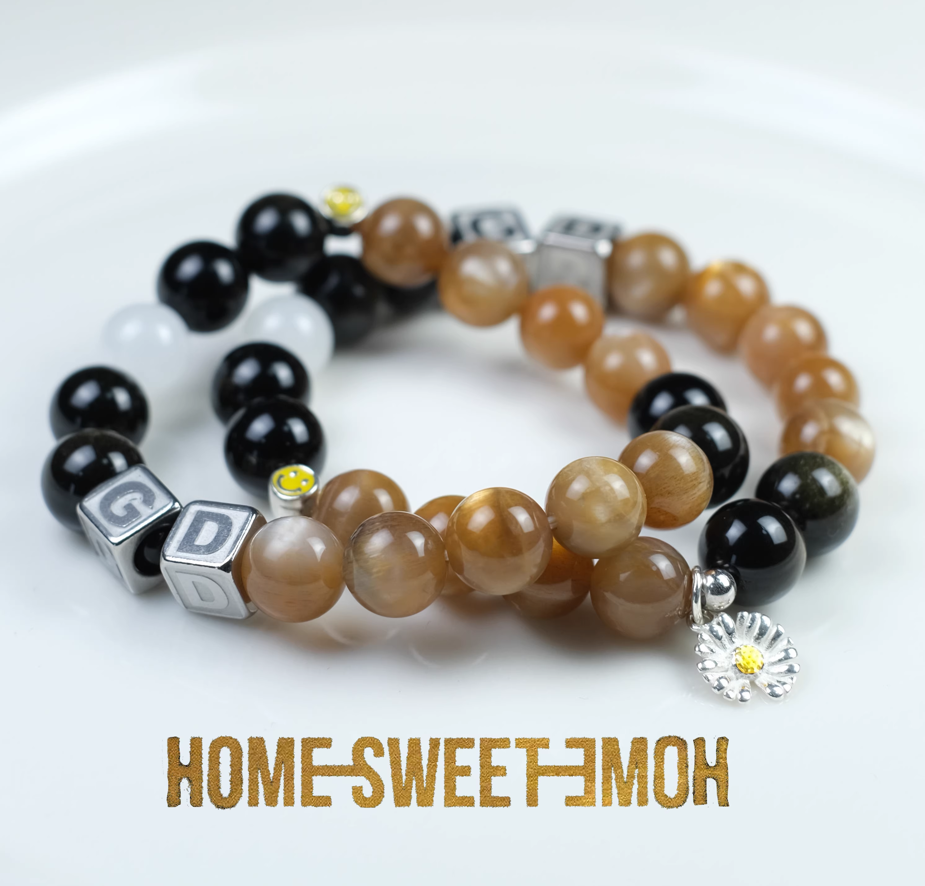 Handmade Rainbow Life Stone Bracelet - Home Sweet Home Inspired