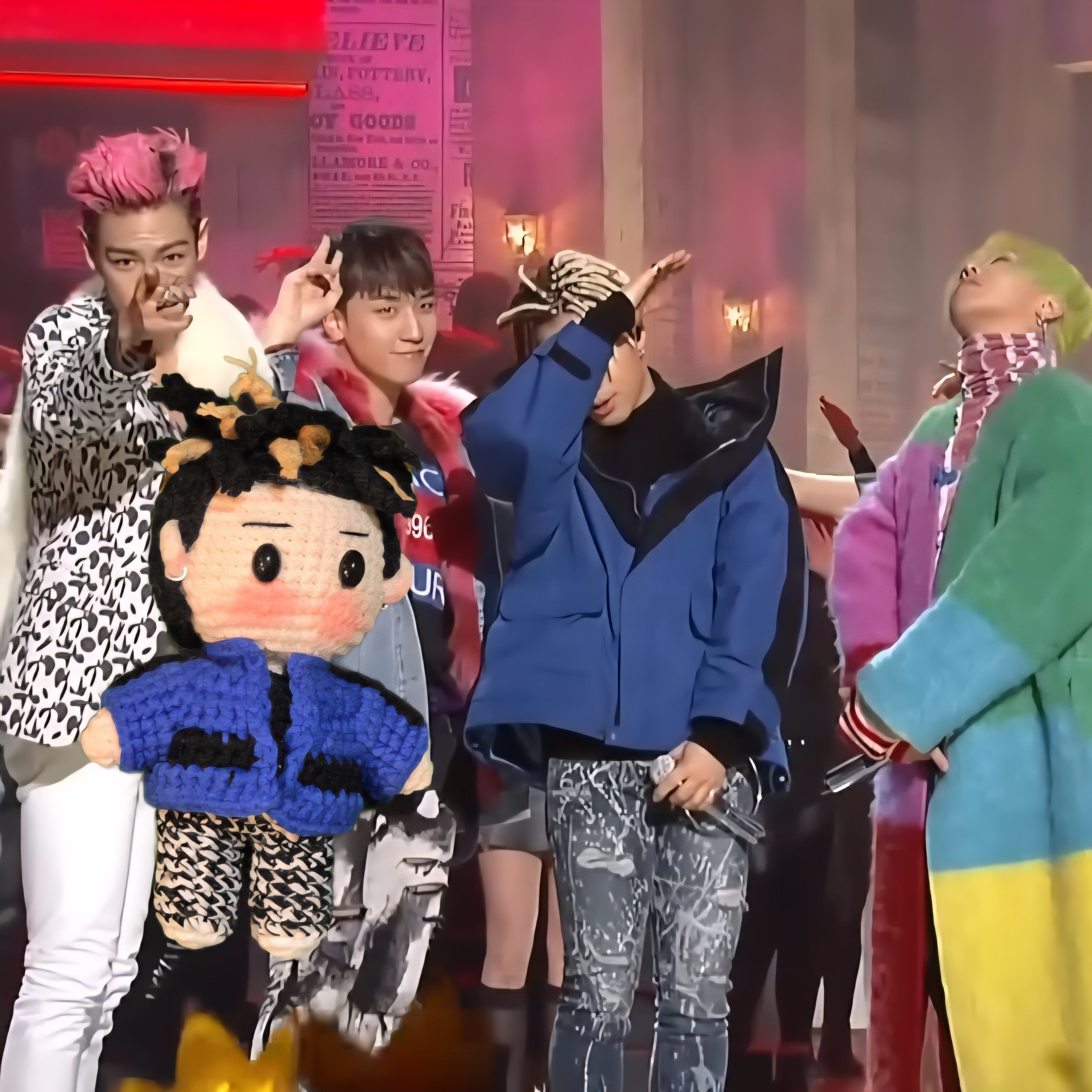 Taeyang BigBang "FXXK IT" SBS Live K-pop Merchandise Handmade Full Body Crochet Doll