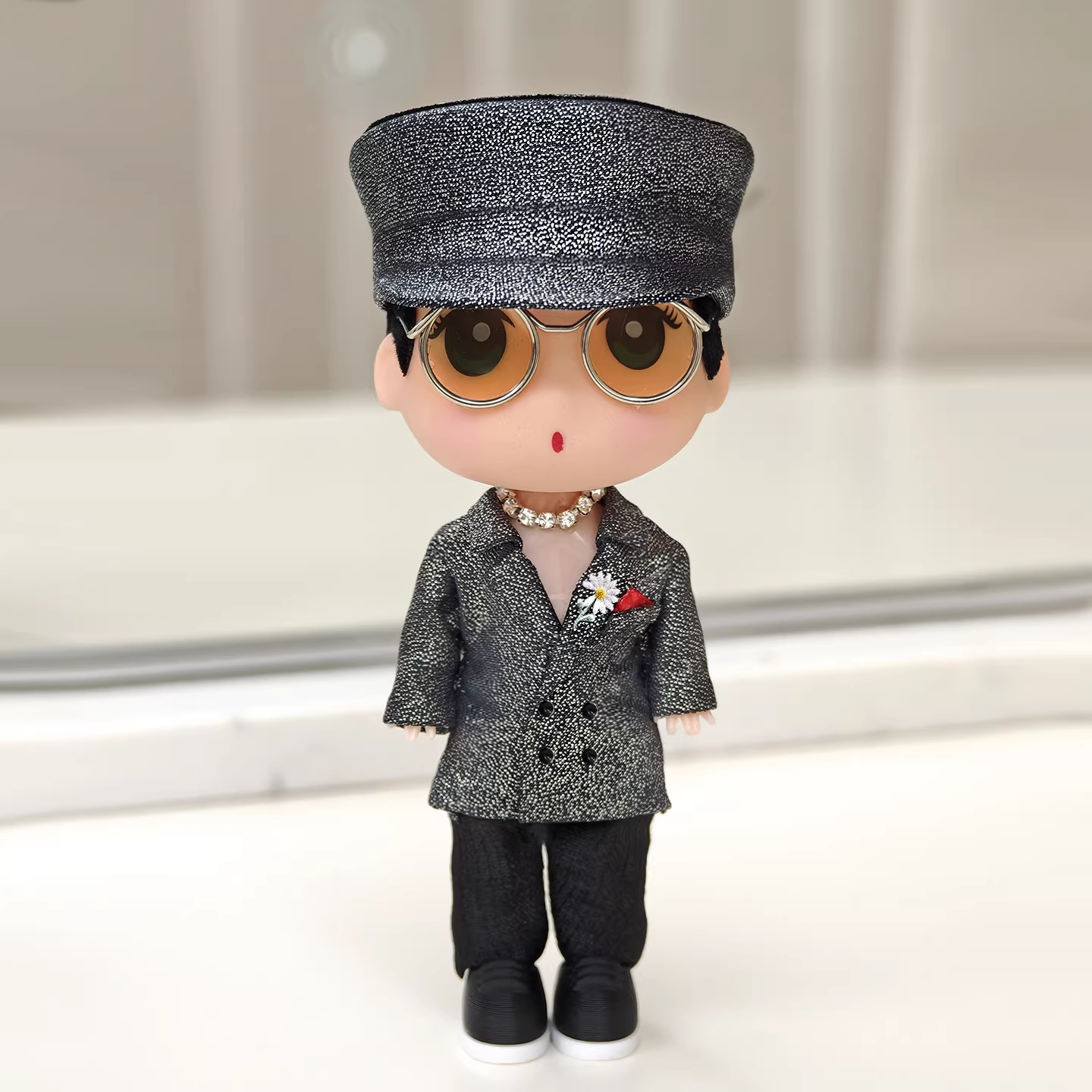 NEW!!!BigBang G-Dragon Taipei Concert inspired Sparkling silver outfit Figure / Keychain– K-pop Idol Merch