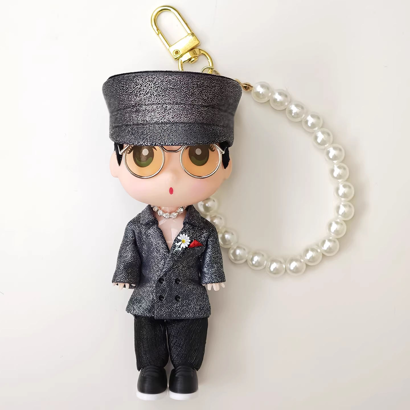 NEW!!!BigBang G-Dragon Taipei Concert inspired Sparkling silver outfit Figure / Keychain– K-pop Idol Merch