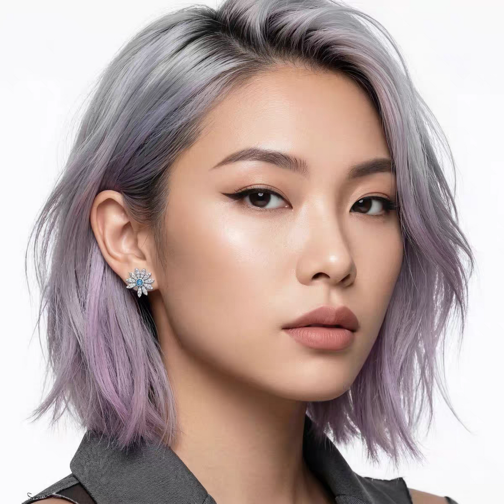 S925 Silver Daisy Stud Earrings - G-Dragon BigBang Inspired