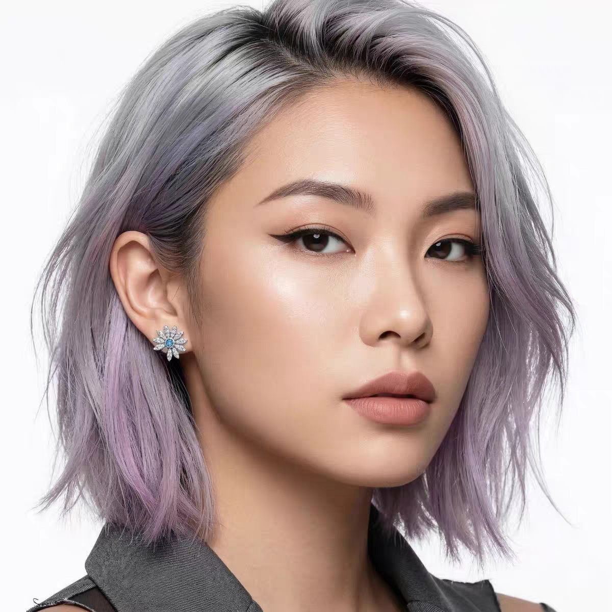 NEW!!!Bigbang G-Dragon Inspired S925 Silver Daisy Studs - Zirconia Rhinestone Daisy Earrings (4 Colors)