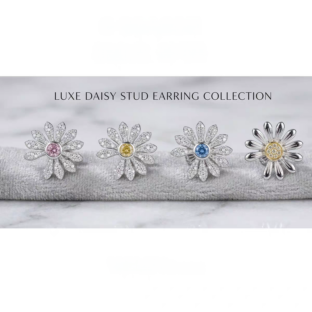 S925 Silver Daisy Stud Earrings - G-Dragon BigBang Inspired