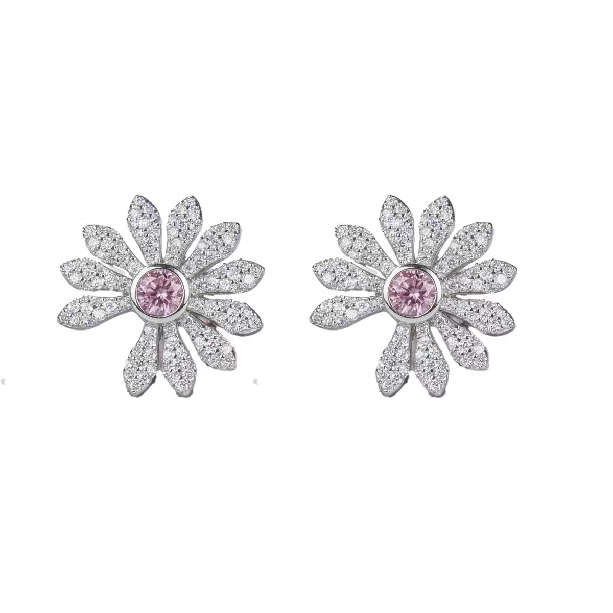 NEW!!!Bigbang G-Dragon Inspired S925 Silver Daisy Studs - Zirconia Rhinestone Daisy Earrings (4 Colors)