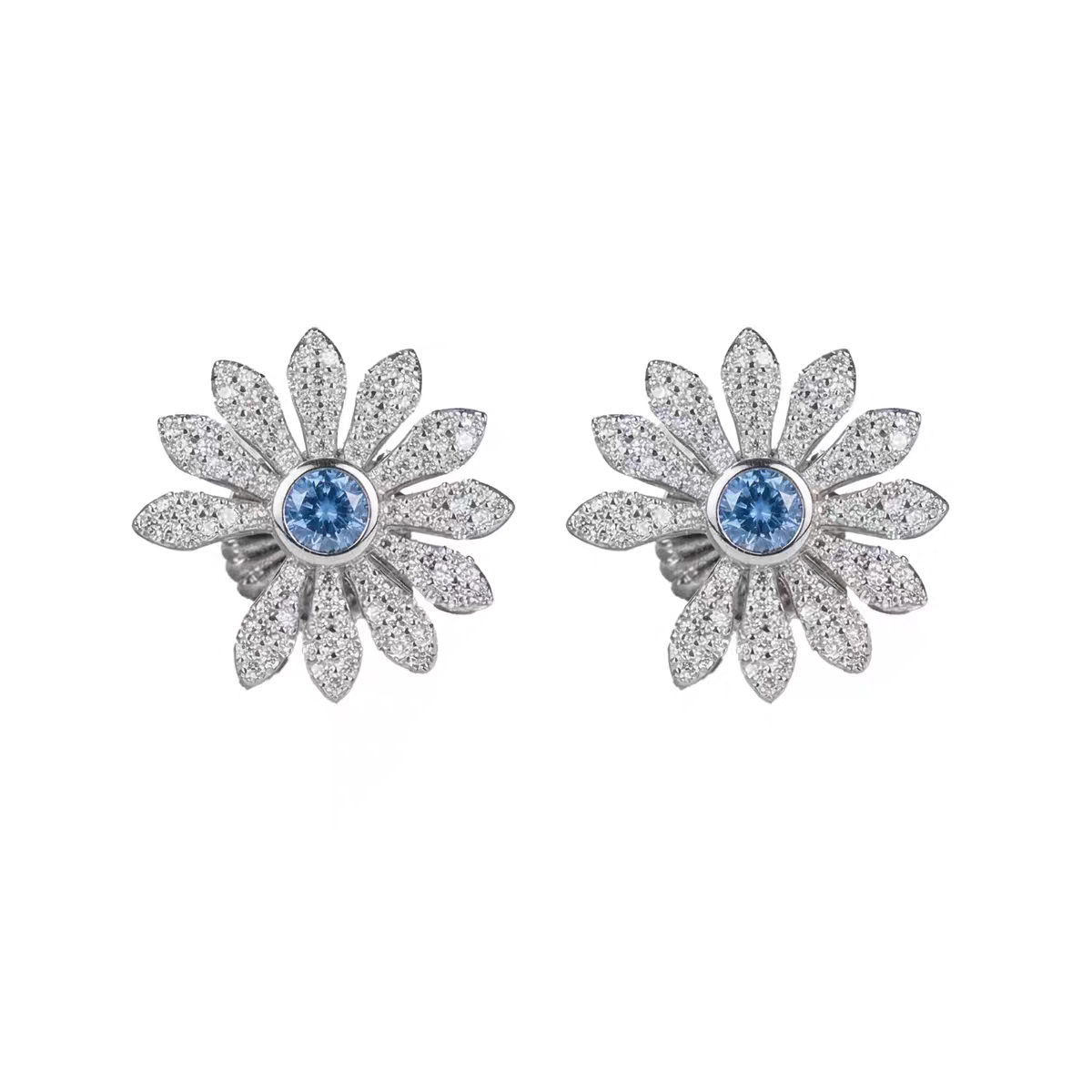 NEW!!!Bigbang G-Dragon Inspired S925 Silver Daisy Studs - Zirconia Rhinestone Daisy Earrings (4 Colors)