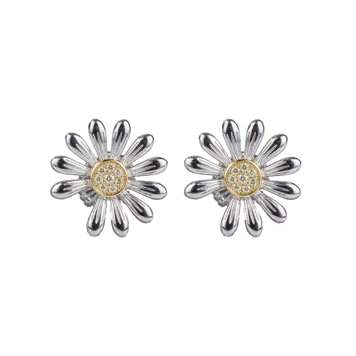 NEW!!!Bigbang G-Dragon Inspired S925 Silver Daisy Studs - Zirconia Rhinestone Daisy Earrings (4 Colors)