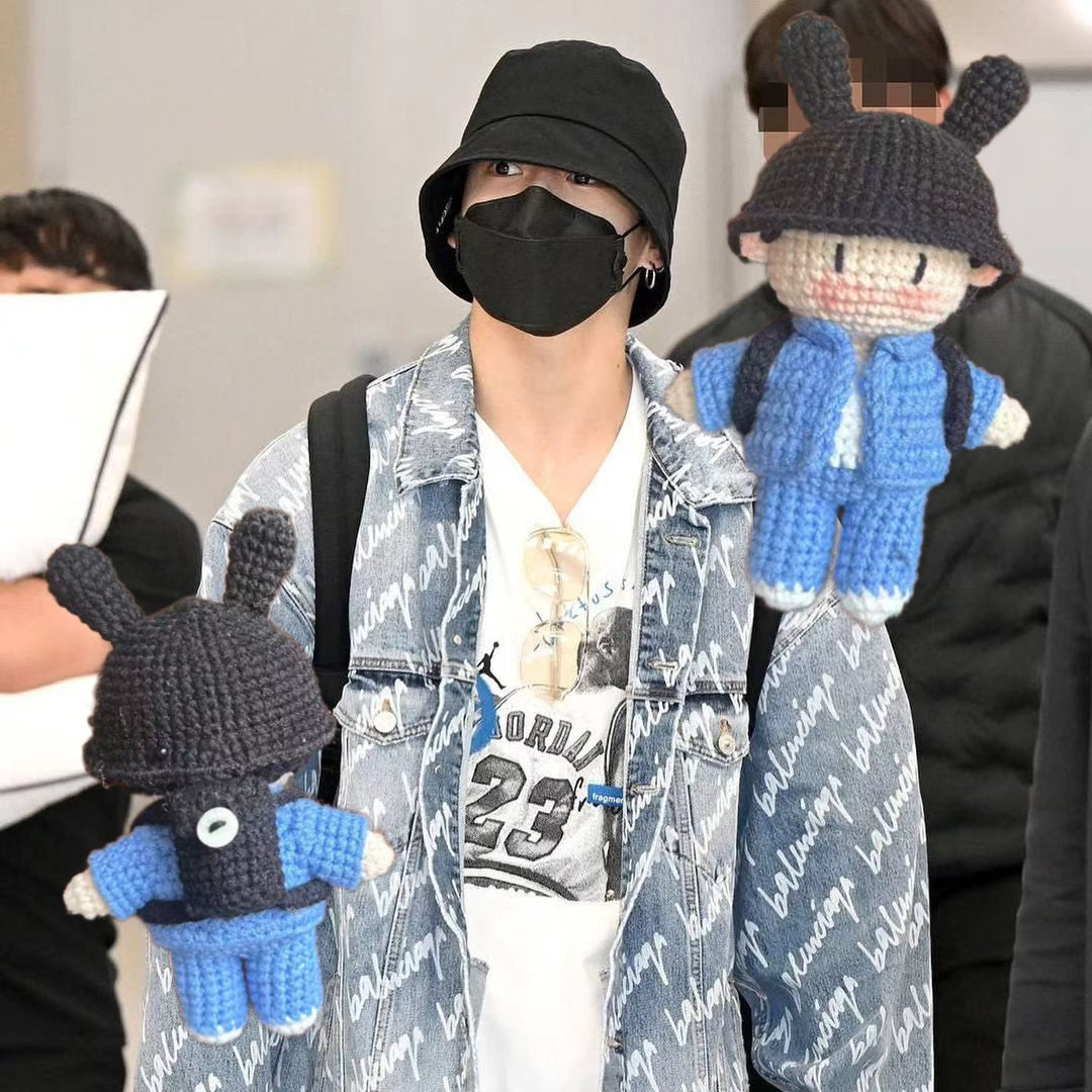 Jungkook BTS Balenciaga Outfit K-pop Merchandise Handmade Full Body Crochet Doll