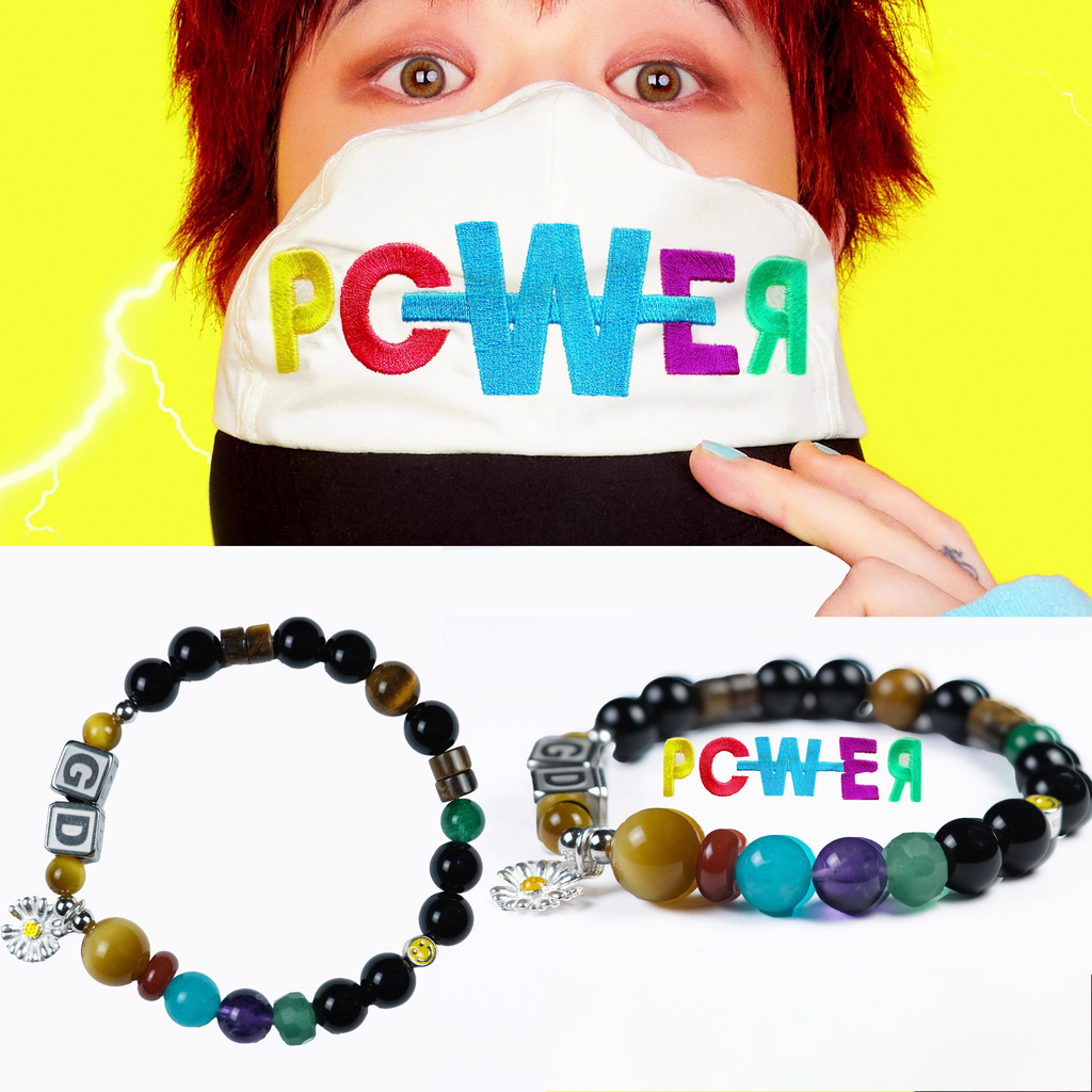 BIGBANG G-Dragon  POWER Handmade Rainbow Life Stone Bracelet