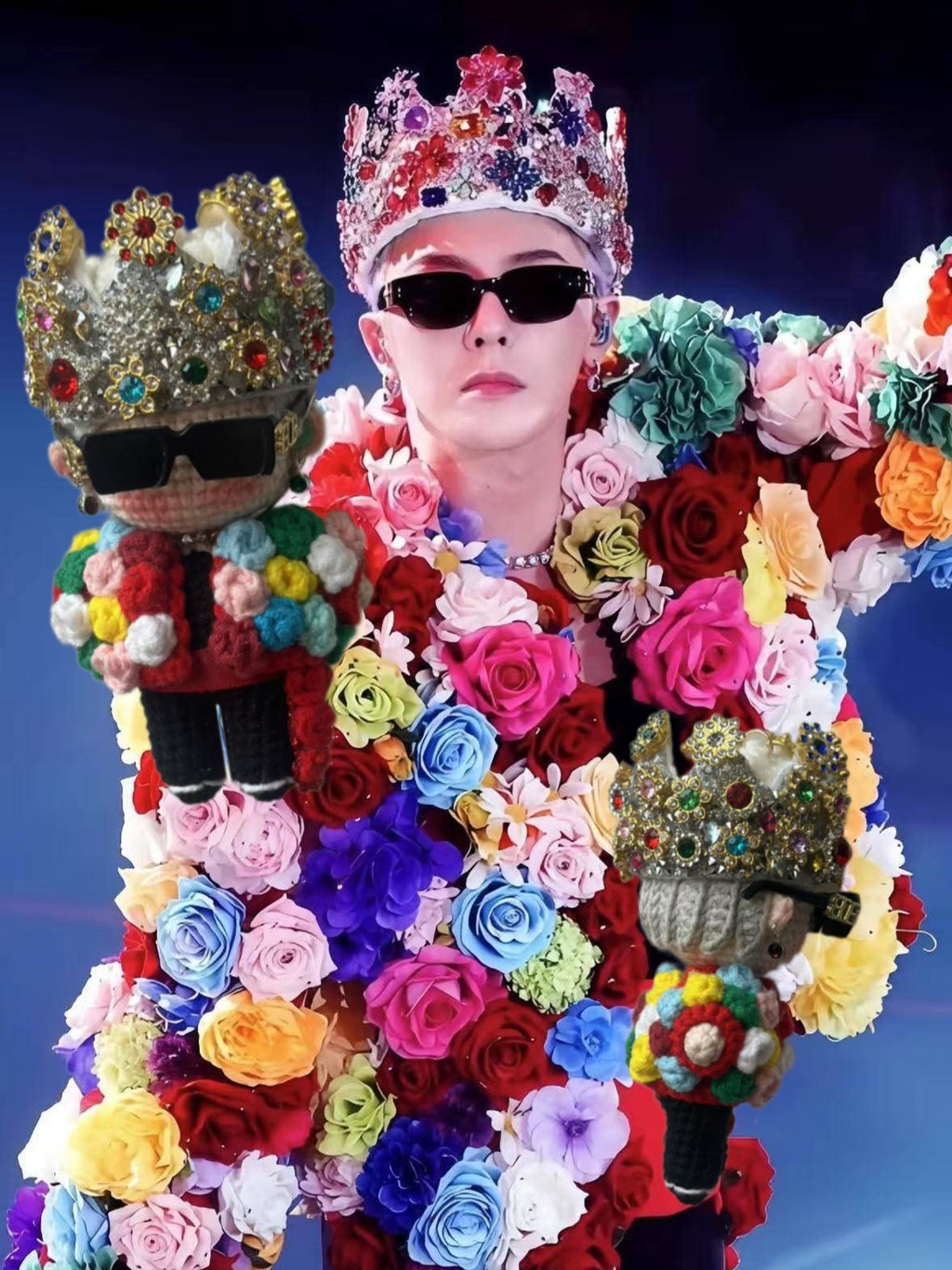 BigBang G-Dragon Concert Colorful Rose Style Handmade Full Body Crochet