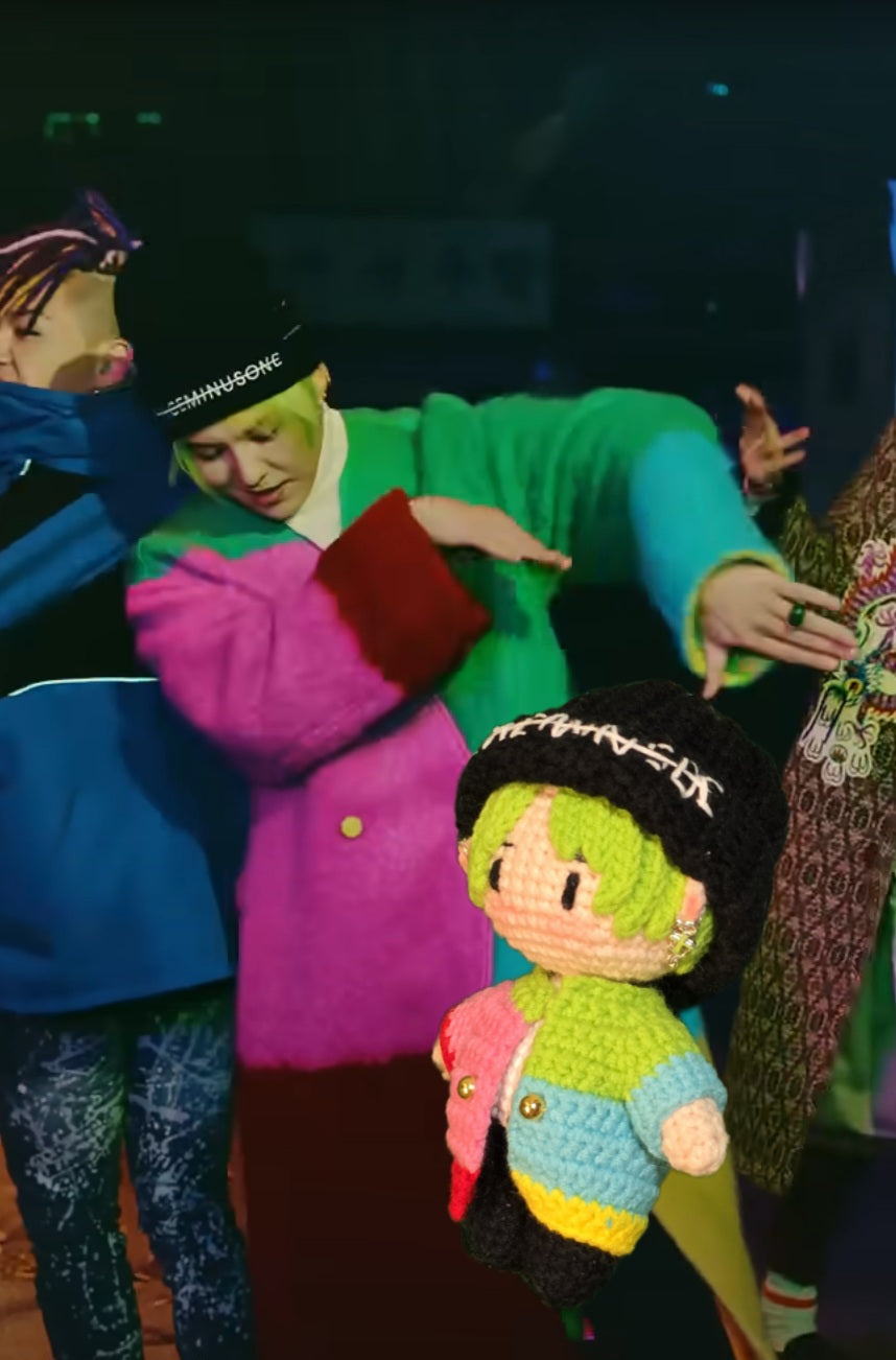 BigBang G-Dragon FXXK IT MV Green Hair Outfit Handmade Full Body Crochet