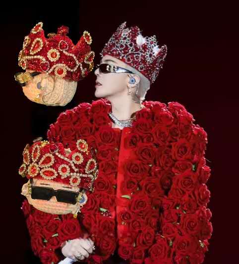 BigBang G-Dragon Übermensch Concert Inspired Red Rose Crown Crochet