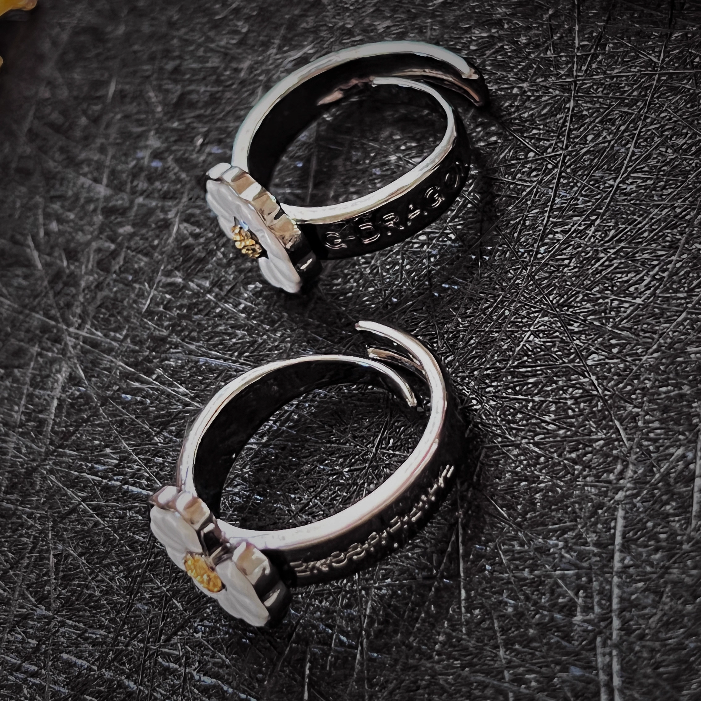 Bigbang G-Dragon Inspired White Daisy Ring Open Design Fits All Finger Sizes