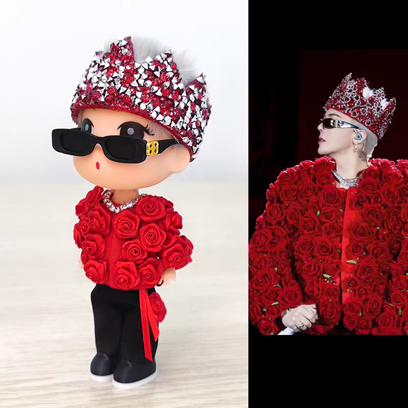 NEW!!! BigBang G-Dragon Übermensch Concert Inspired Red Rose Crown Keychain/Figure – K-pop Idol Merch